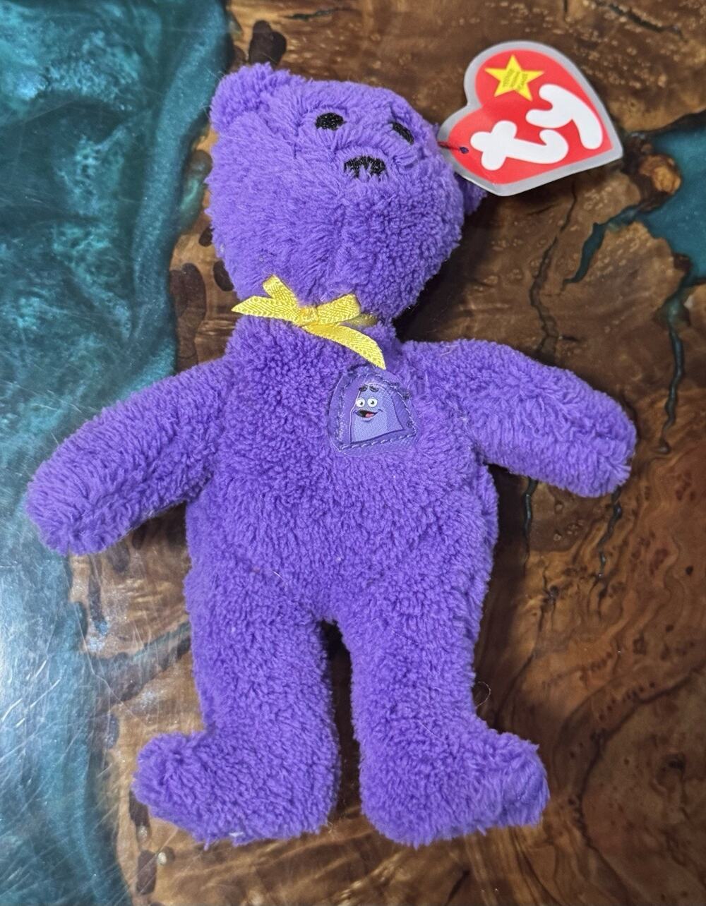 2004 Ty Teenie Beanie Babies Happy Meal Grimace The Bear McDonald 25th